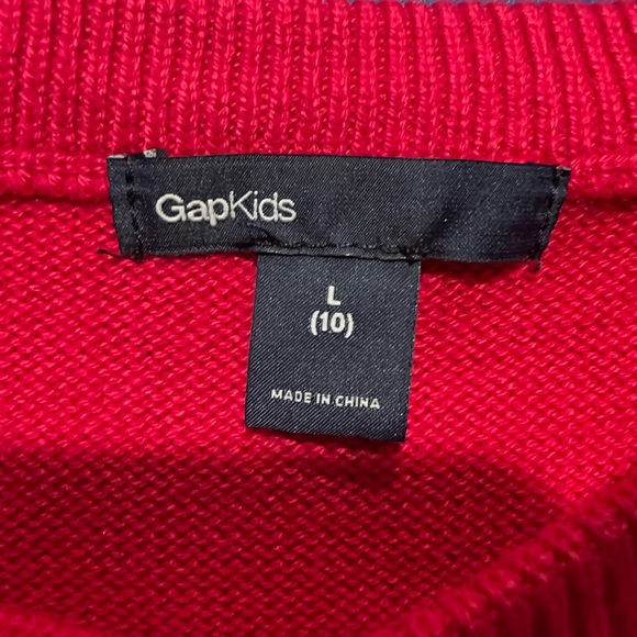 Gap Girls Large 10 Striped Sweater Dress with Orange Hearts Elbows Fall Dress - Picture 3 of 4